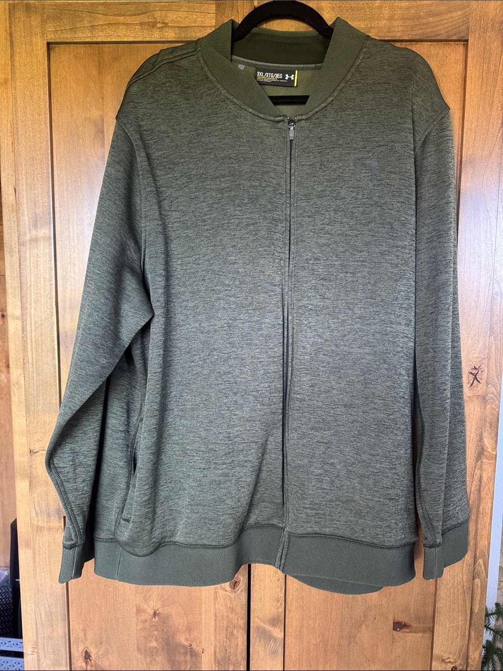 3X Under Armour Men's Olive Green Full-Zip Sweater Jacket